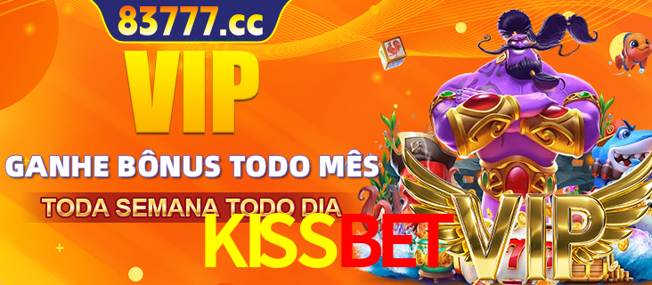 Banner promocional do KISSBET oferecendo 100% de recompensas adicionais contínuas para quem fizer o login diário (Daily sign-in), com um mascote de coelho.