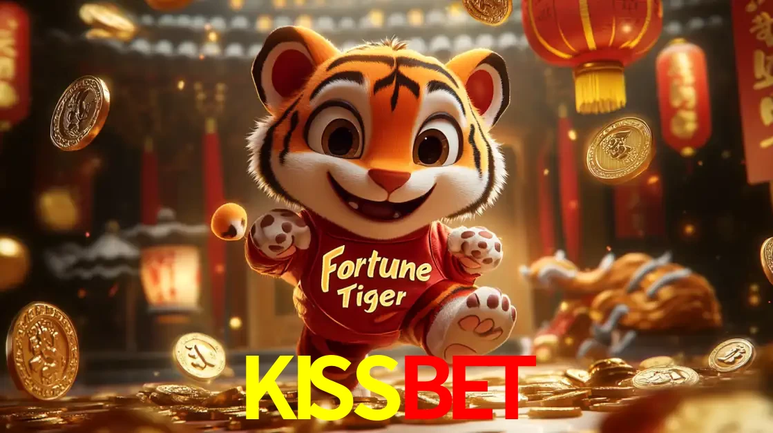 O alegre personagem do Fortune Tiger correndo sobre um caminho de moedas de ouro, simbolizando os grandes prêmios e a diversão do popular jogo de slot do KISSBET.